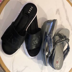 DKNY slip on Causal Sandals.  Good condition!  Size 9 m.